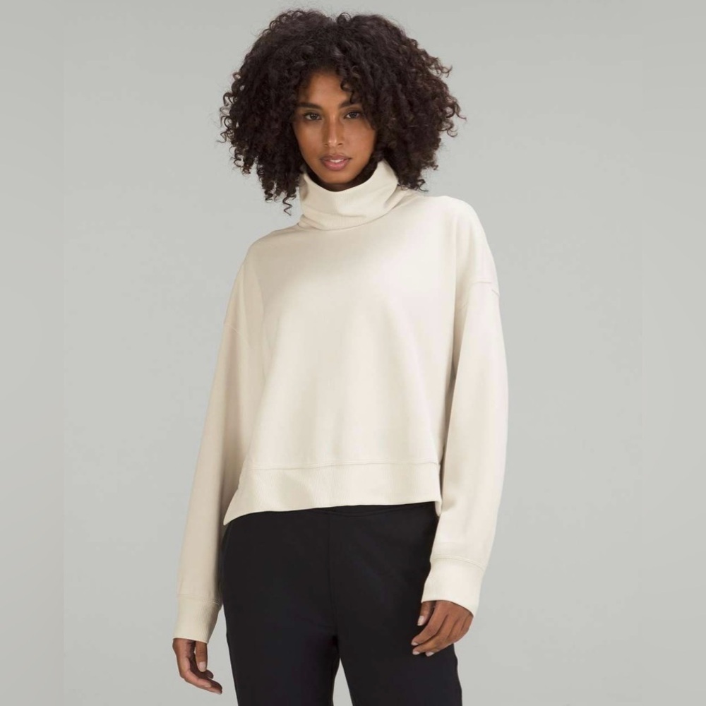 Lululemon Softstreme Turtleneck Pullover in White Opal
